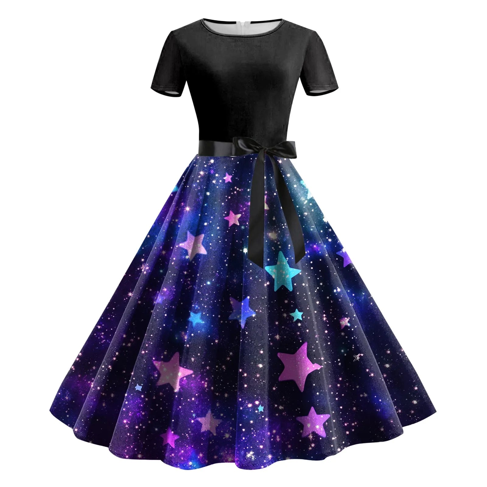 Long Sundresses For Women Casual Summer Women Starry Sky Dress A Line Galaxy Clothing Digital Dress For Older Women Casual