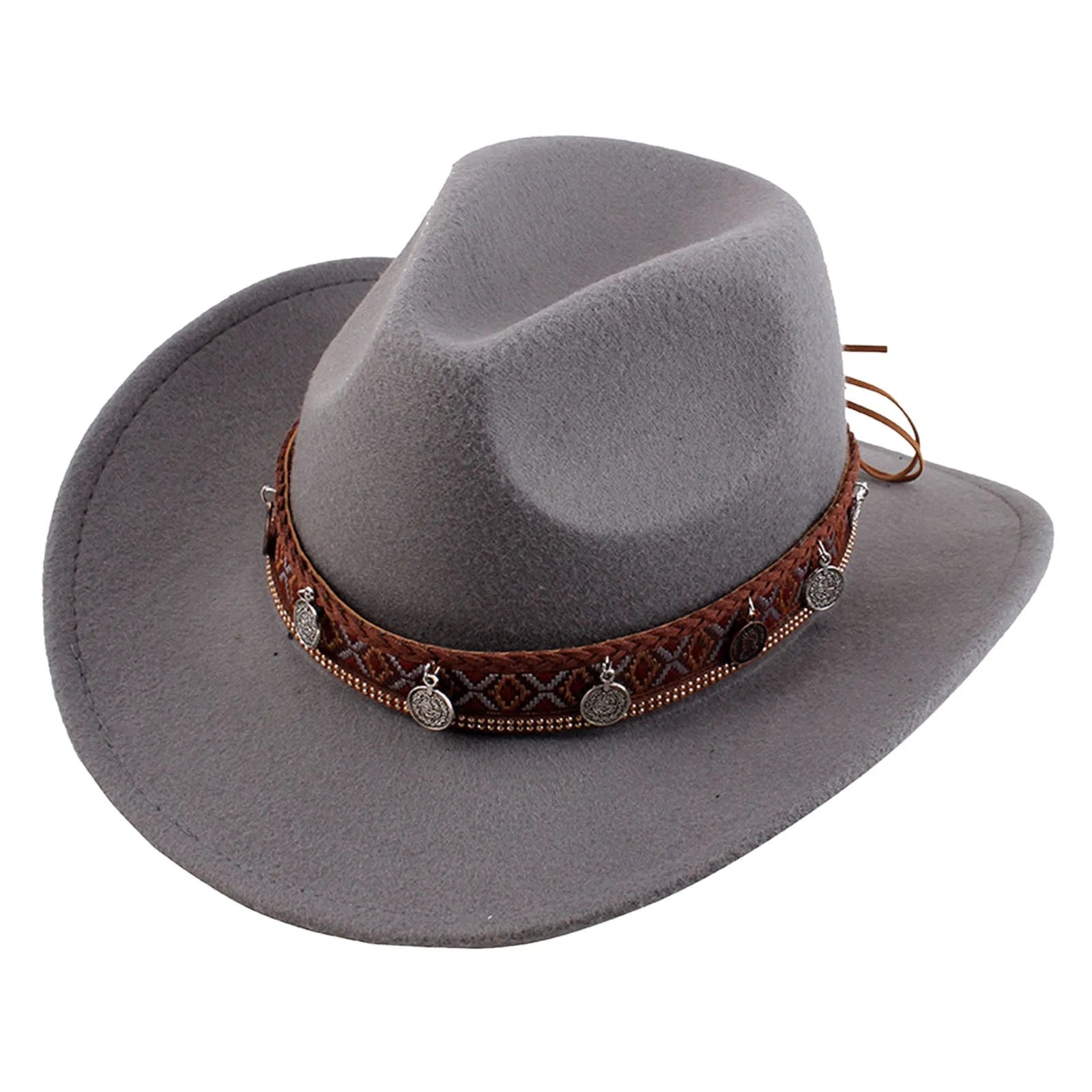 New In Men Vintage Woolen Hat With A Woolen Edge Head Accessories Hats Ethnic Style Sparkly Cowboy Hat Sombrero Para Sol Hombre